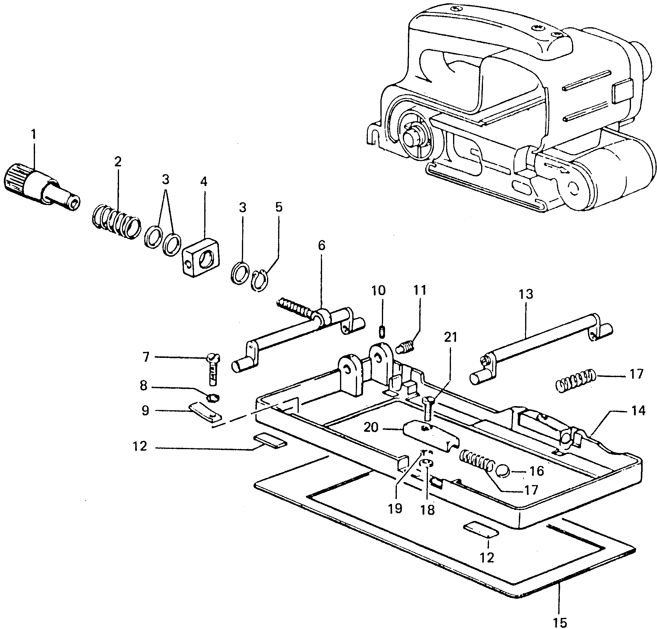 Page A Diagram and Parts List for 1 Black and Decker Sander